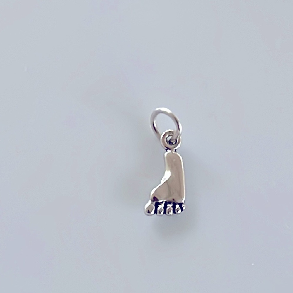Footprint Charm Pendant Marked Sterling Silver for Necklace or Charm Bracelet